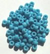 100 4x6mm Crow Beads Opaque Light Blue